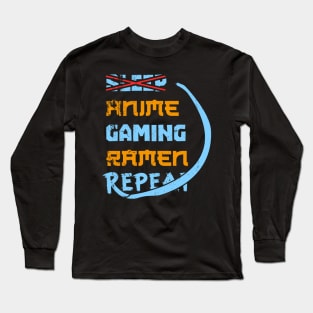 sleep x anime gaming ramen repeat Long Sleeve T-Shirt